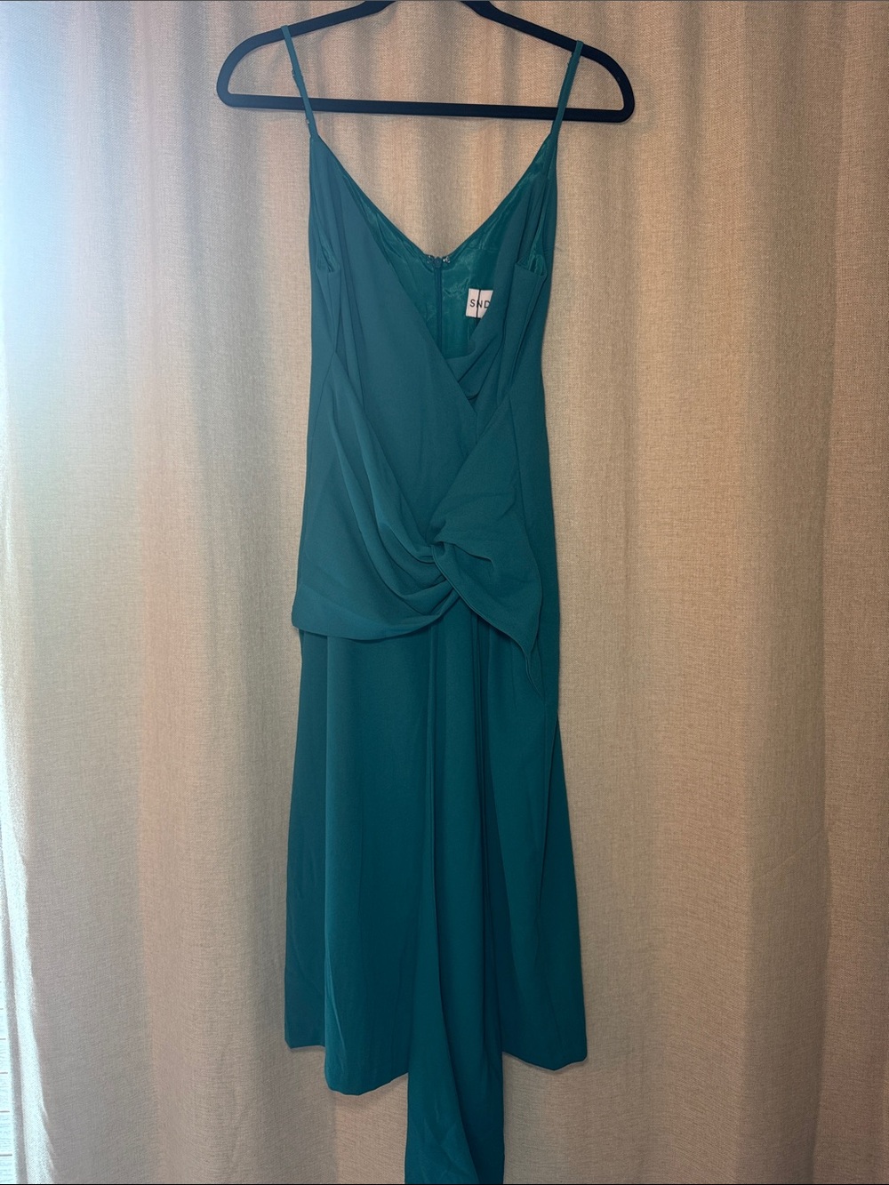 NWT Revolve SNDYS. Teal Draped Wrap Midi Dress Size Large